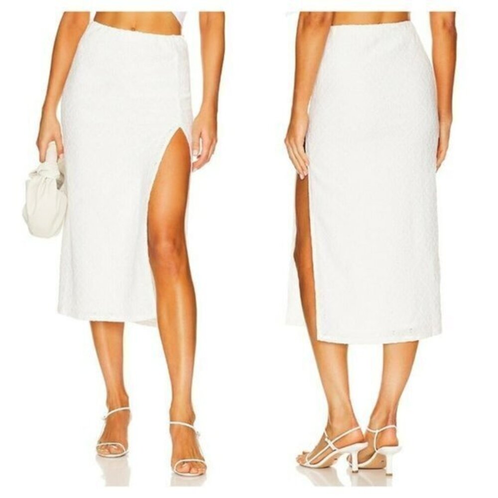 Tularosa Janet Midi Skirt - White